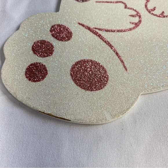 Fun Easter Bunny Glittery Hanging Fiber Board Hanging Characters - Picture 6 of 9